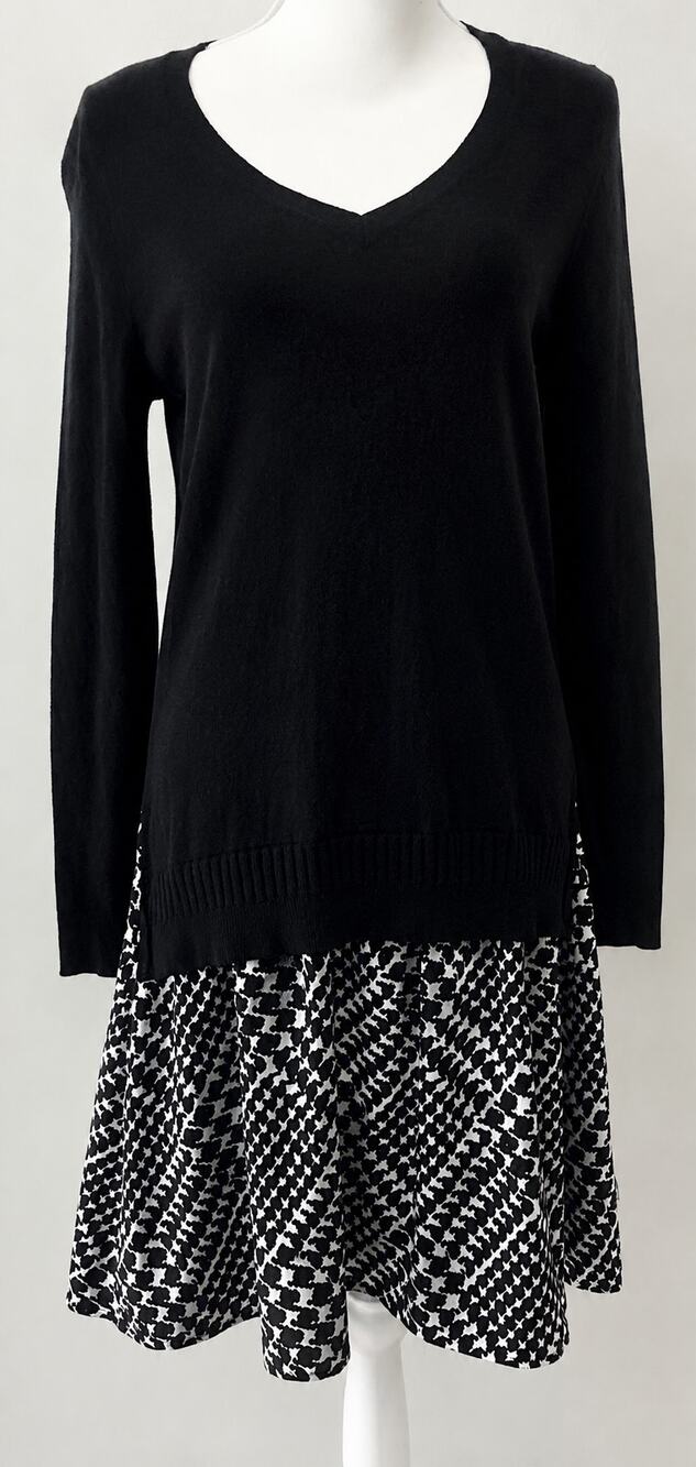 Victoria’s Secret Black White Cashmere Blend Sweater Dress Medium
